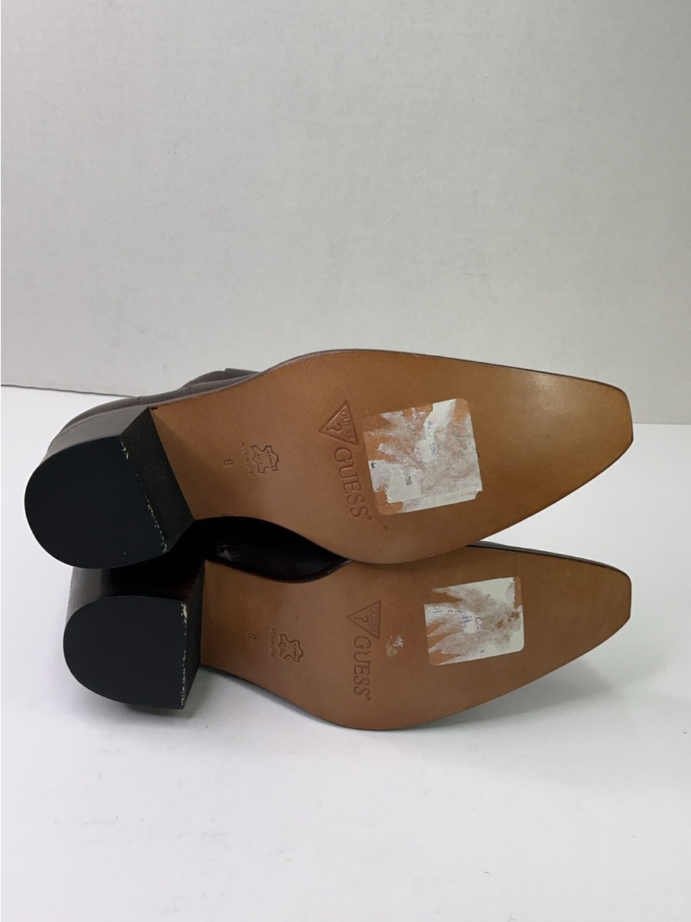 Guess Dark Brown Leather Ankle Boots - Picture 8 of 10